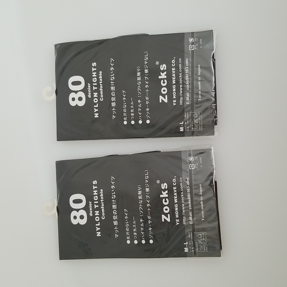 Lot of 2 80 Denier Zocks Nylon Tights black - Picture 2 of 6
